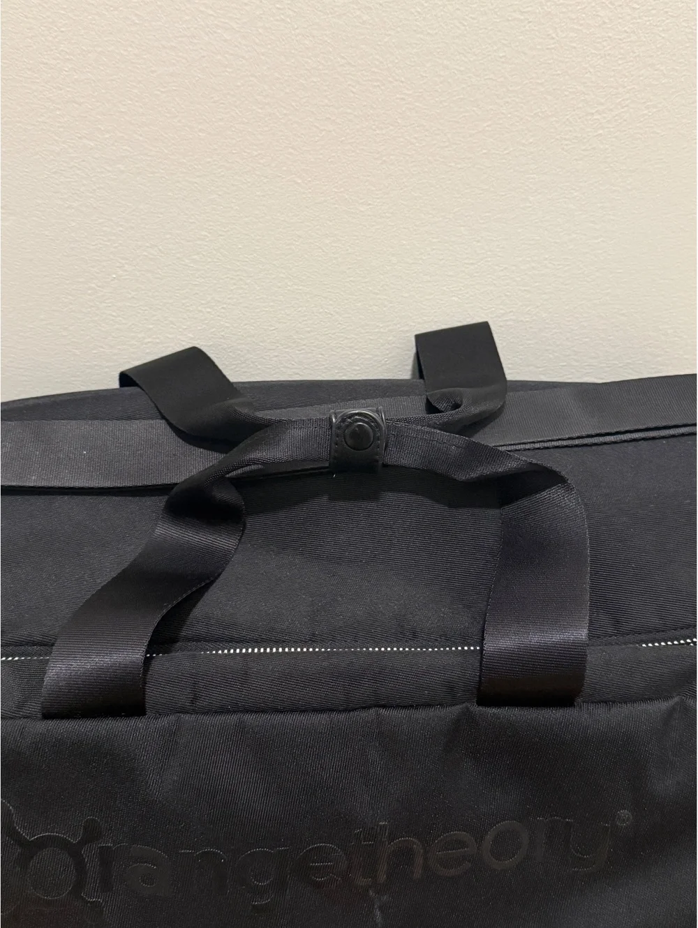 Limited Edition OrangeTheory Black Canvas Duffle Bag with White Splatter Design